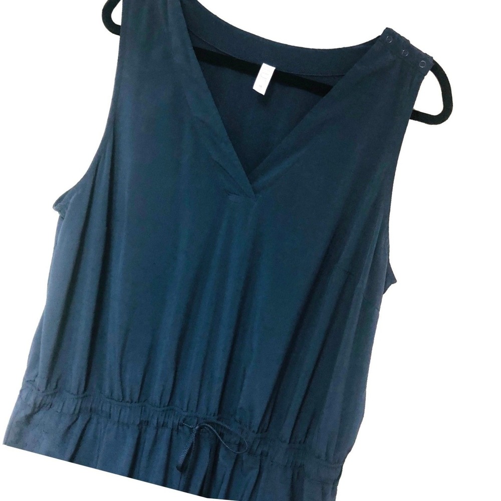 Stylus Navy Blue Romper Women 1X Beach Pool Summer Performance Jumpsuit Shortall